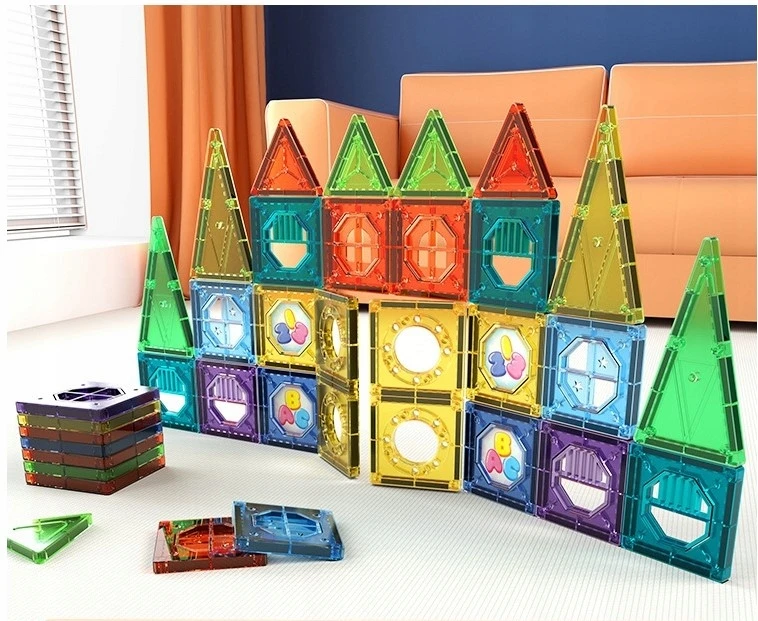 Click4Toys MAGNETINIAI UGDOMOSIOS KONSTRUKCIJOS BLOKAI DIDELIOS PLOKŠTELĖS 3D DĖLĖ 73 ELEMENTAI.
