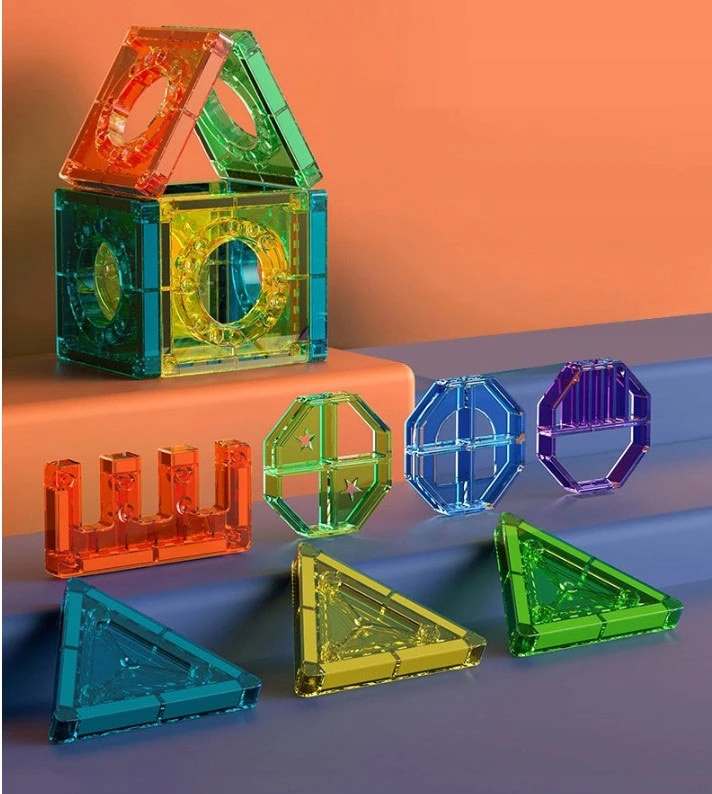 Click4Toys MAGNETINIAI UGDOMOSIOS KONSTRUKCIJOS BLOKAI DIDELIOS PLOKŠTELĖS 3D DĖLĖ 73 ELEMENTAI.