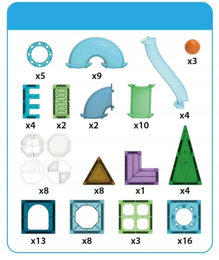 Click4Toys MAGNETINIŲ BLOKŲ PLOKŠČIAI 100 EL RUTUČIŲ stelažas VAIKAMS DIDELIS MAGNETINIS RINKINYS