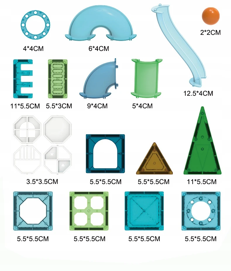 Click4Toys MAGNETINIŲ BLOKŲ PLOKŠČIAI 100 EL RUTUČIŲ stelažas VAIKAMS DIDELIS MAGNETINIS RINKINYS