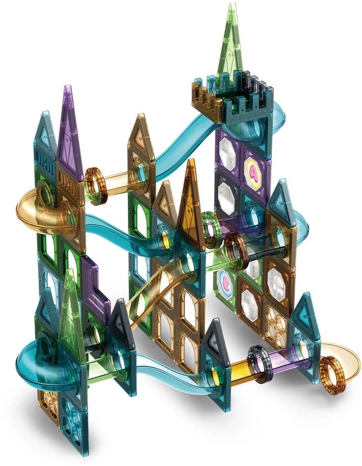 Click4Toys MAGNETINIŲ BLOKŲ PLOKŠČIAI 100 EL RUTUČIŲ stelažas VAIKAMS DIDELIS MAGNETINIS RINKINYS