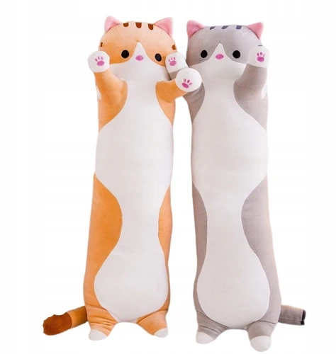 Click4Toys MASKOTAS PLIUSINIS ŽAISLAS ILGA KATĖS GLOSMĖS PILGA ŽAISLŲ PAGALVĖ STORA GRAŽI