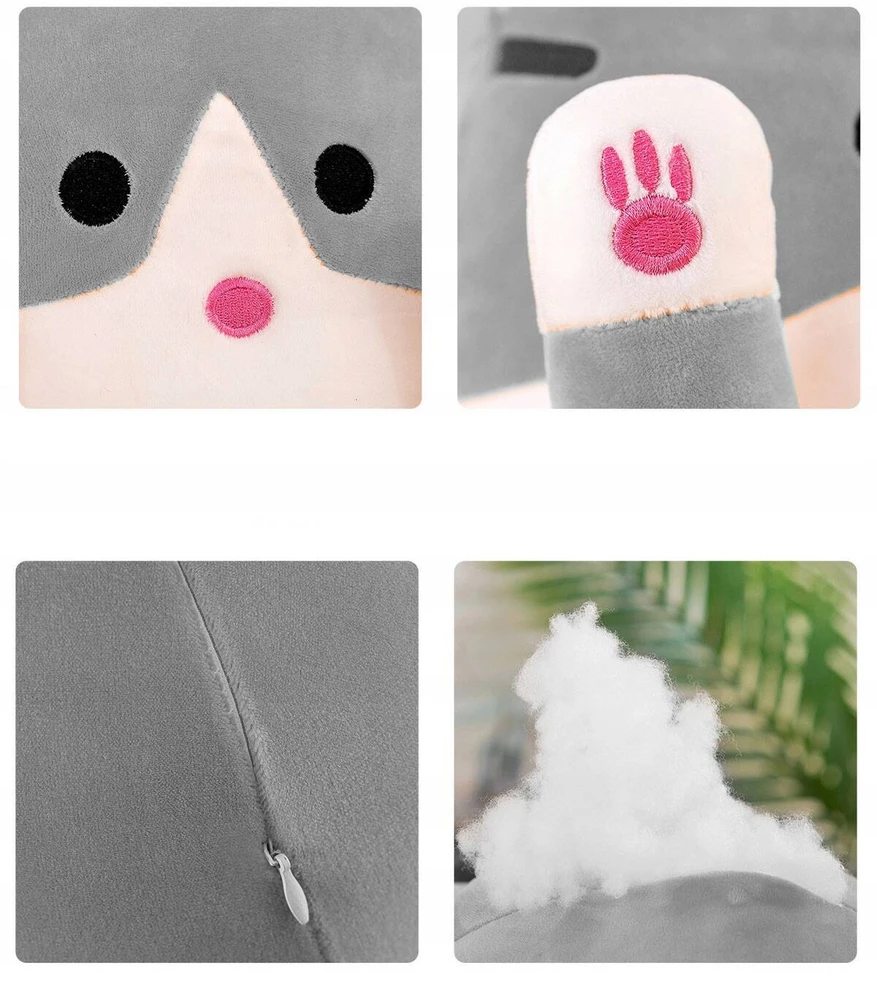 Click4Toys MASKOTAS PLIUSINIS ŽAISLAS ILGA KATĖS GLOSMĖS PILGA ŽAISLŲ PAGALVĖ STORA GRAŽI
