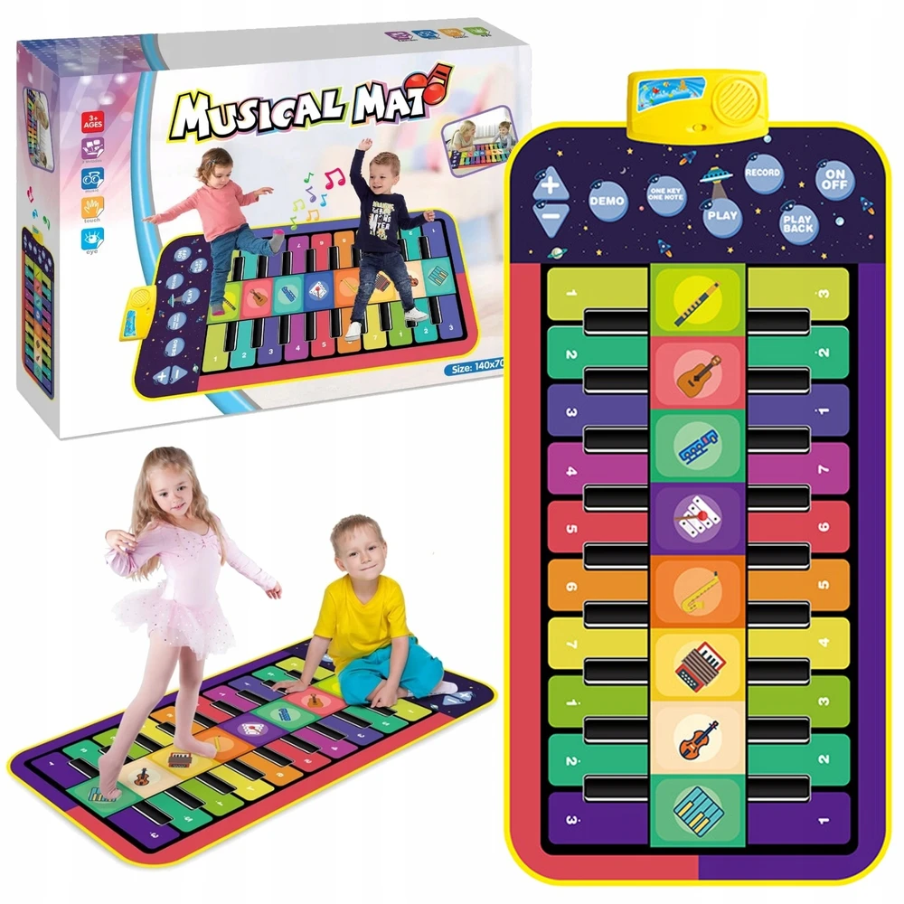 Click4Toys Muzikinis kilimėlis šokantis pianino žaidimas vaikams AIG įvairiaspalvis