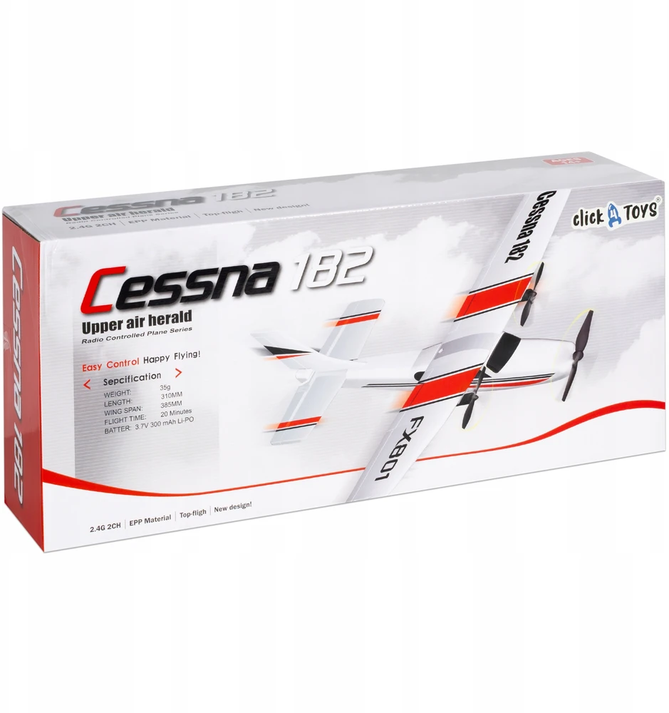 Click4Toys NUOTOLINIO PULTO VALDOMAS LĖKŠTUVAS CESSNA 182 RC + REMOTE
