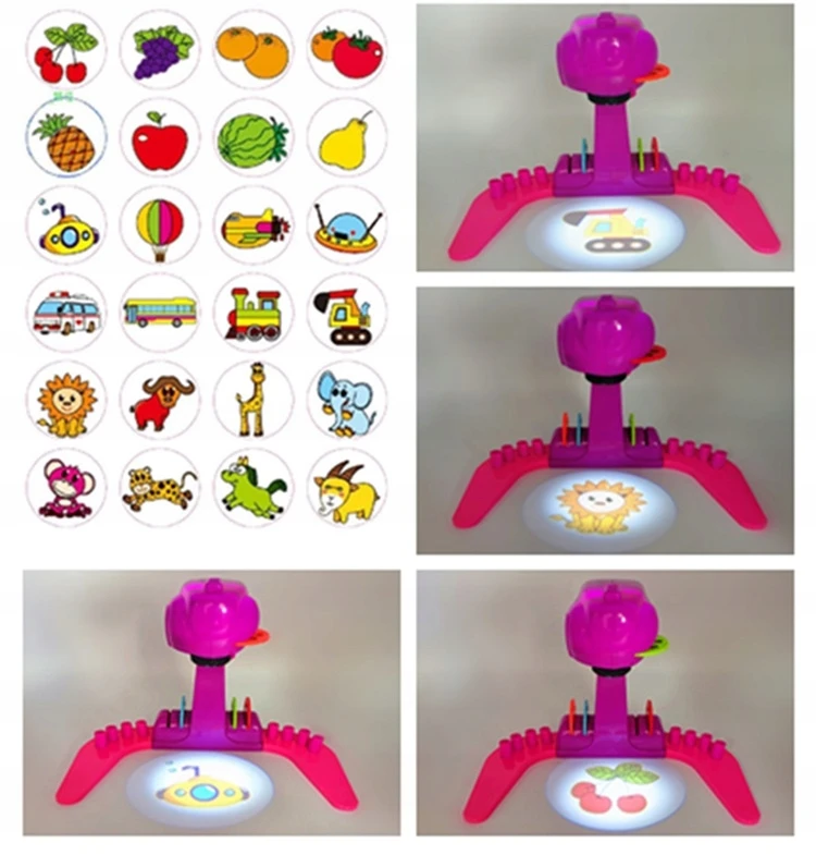click4TOYS PROJEKTORIUS MOKYTIS PIEŠIMO SU SKAIDRĖLĖMIS VAIKAMS + ŽYMEKLIAI