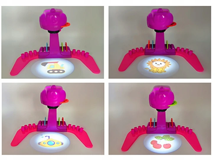 click4TOYS PROJEKTORIUS MOKYTIS PIEŠIMO SU SKAIDRĖLĖMIS VAIKAMS + ŽYMEKLIAI