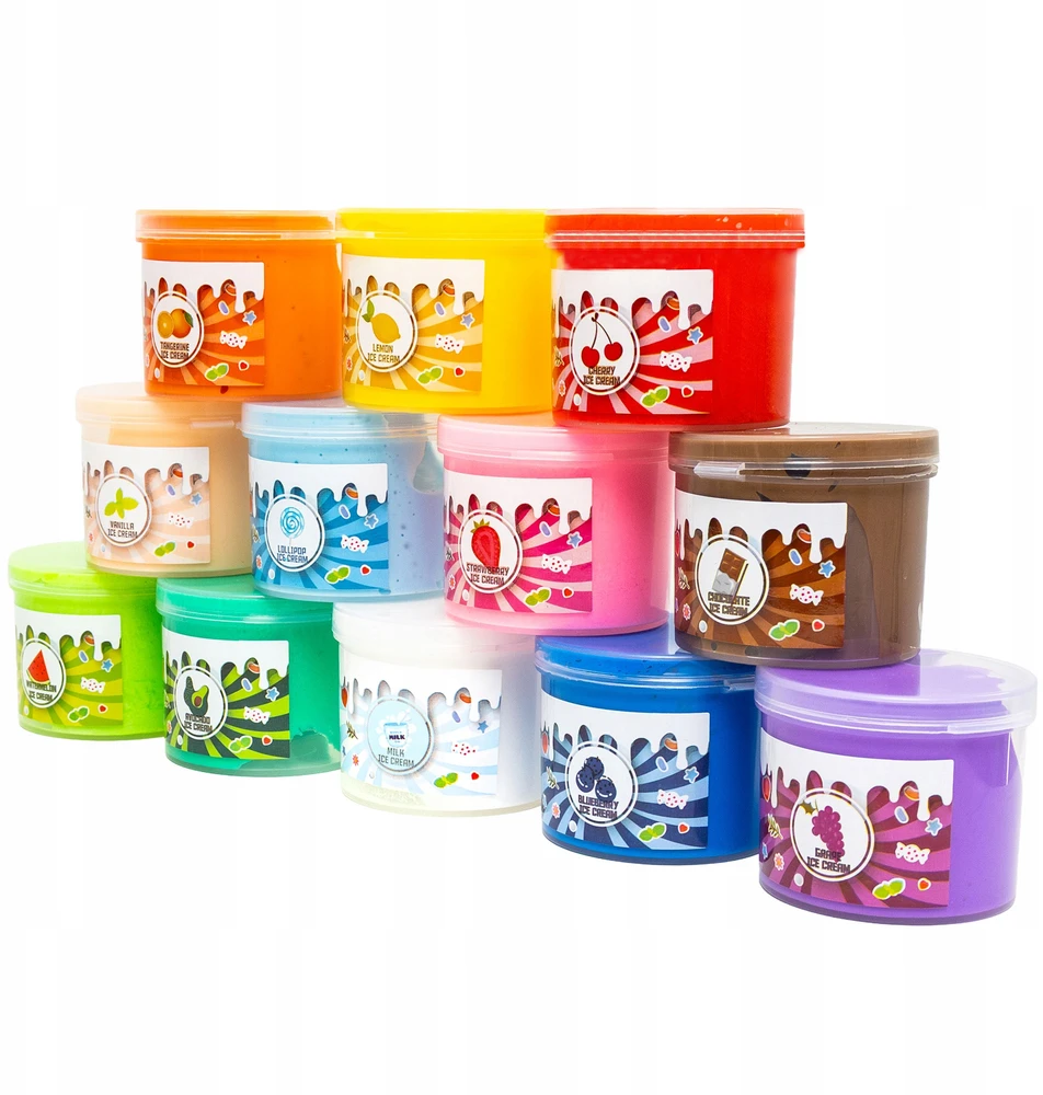 Click4Toys SLIME CAY VAIKAMS LEDAI CUBBIES PLASTIKOS MASĖS JUTIKLĖS + DEKORACIJOS