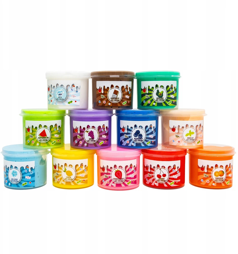 Click4Toys SLIME CAY VAIKAMS LEDAI CUBBIES PLASTIKOS MASĖS JUTIKLĖS + DEKORACIJOS