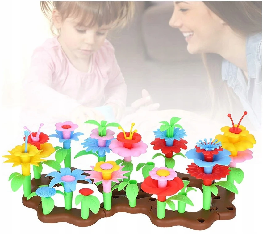 click4TOYS STATYBINIAI KLUOKAI KŪRYBINGOS SODO GĖLĖS VAIKAMS XXL RINKINYS 198EL