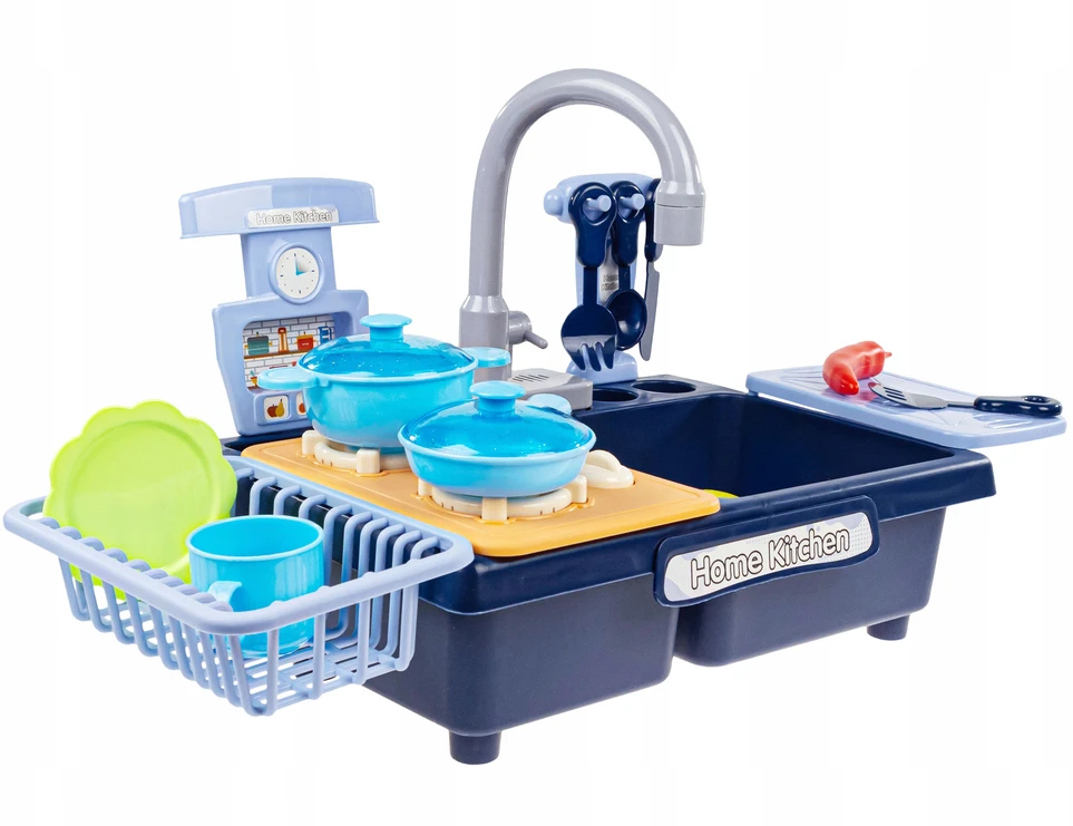 click4TOYS VIRTUVĖS KRAUTUVE VAIKAMS 2 viename TEKANČIO VANDENS RINKINYS PRIEMONĖS DARŽOVĖS