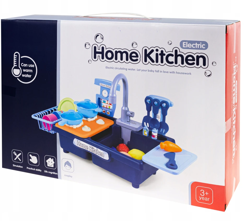 click4TOYS VIRTUVĖS KRAUTUVE VAIKAMS 2 viename TEKANČIO VANDENS RINKINYS PRIEMONĖS DARŽOVĖS