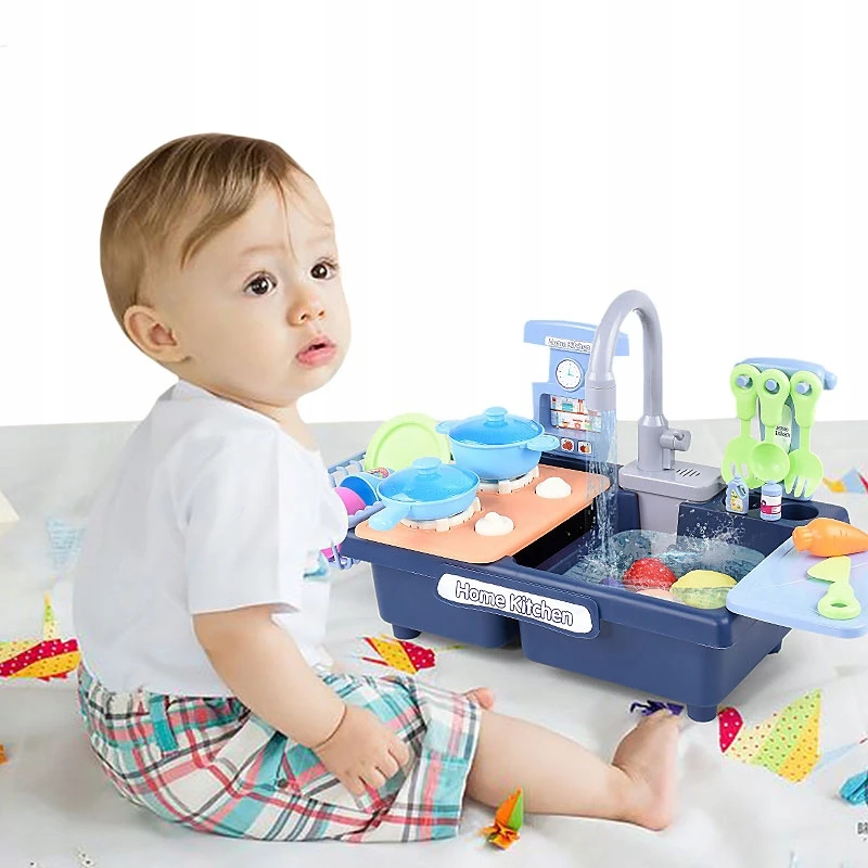 click4TOYS VIRTUVĖS KRAUTUVE VAIKAMS 2 viename TEKANČIO VANDENS RINKINYS PRIEMONĖS DARŽOVĖS