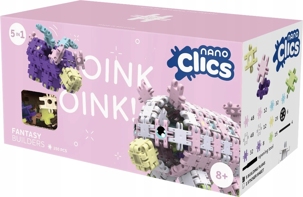 Clics toys Statybiniai kaladėlės „Nano Clics“ – „Fantasy Builders“ – 250 elementų (NC005)
