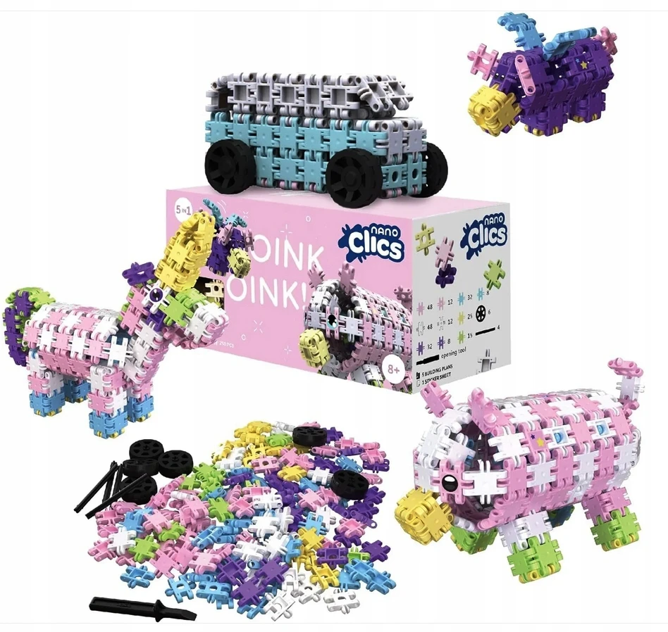 Clics toys Statybiniai kaladėlės „Nano Clics“ – „Fantasy Builders“ – 250 elementų (NC005)