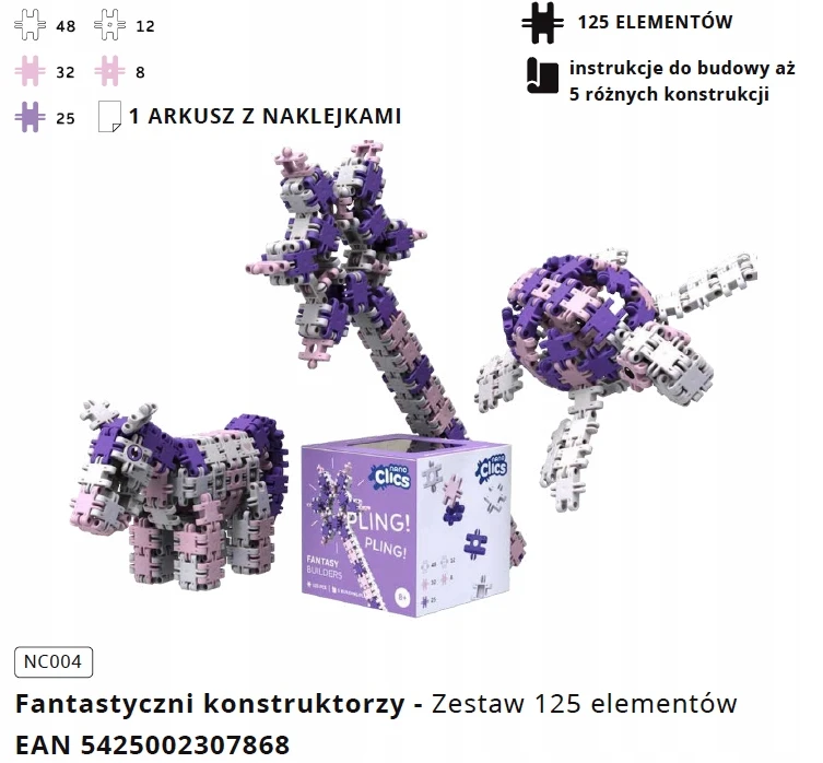 Clics toys Konstruktorius Nano Clics Fantasy Builders, 125 dalys