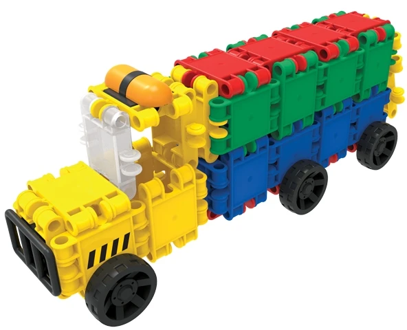 Clics toys KONSTRUKCINIAI KLUOKAI VAIKAMS CLICS RC001 dėžutė 5in1 69 vnt. SPAUSKITE PRADĖTI