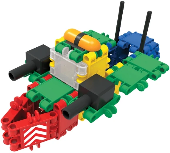 Clics toys KONSTRUKCINIAI KLUOKAI VAIKAMS CLICS RC001 dėžutė 5in1 69 vnt. SPAUSKITE PRADĖTI