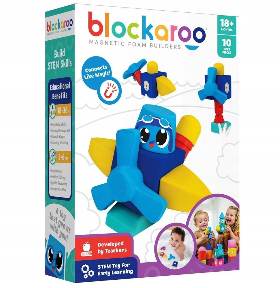 Clics toys Konstruktorius Blockaroo Aeroplane 301002, 10 det