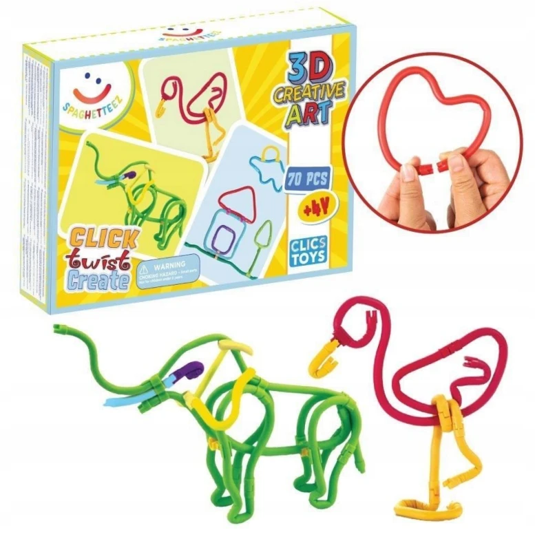 Clics toys Konstruktorius Spaghetteez, 70 d.