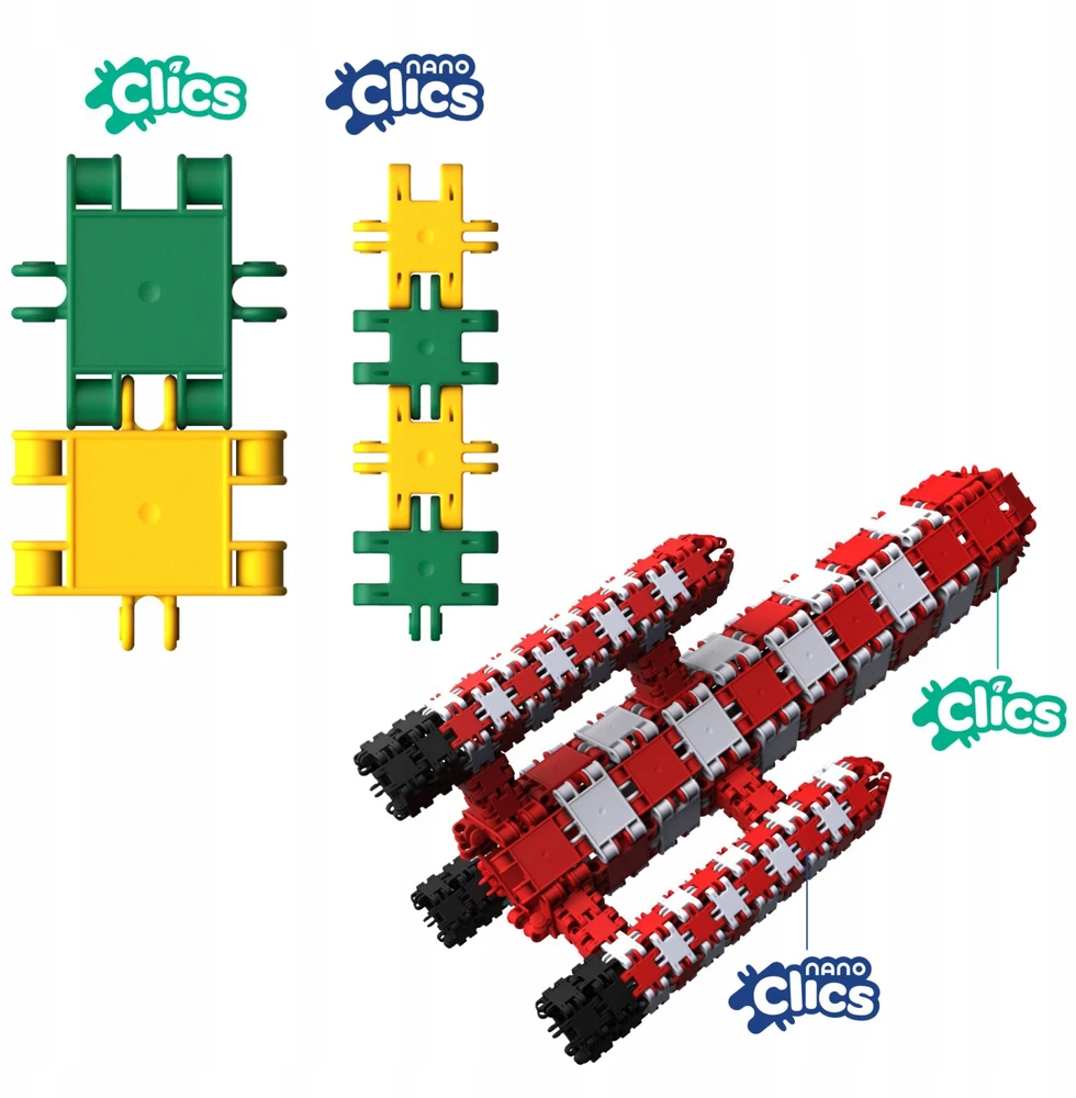 Clics toys Creative Statybiniai kaladėlės „Nano Clics“ – kūrybingi statybininkai – 500 elementų (NC003)