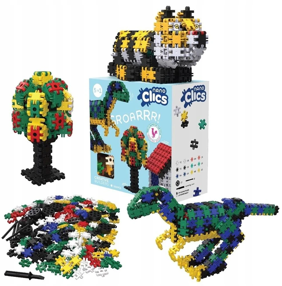 Clics toys Creative Statybiniai kaladėlės „Nano Clics“ – kūrybingi statybininkai – 500 elementų (NC003)