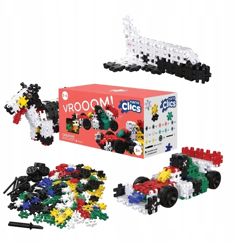 Pronice Clics toys Nano Clics 5in1 Konstrukciniai Statybiniai Blokeliai - 250 El.