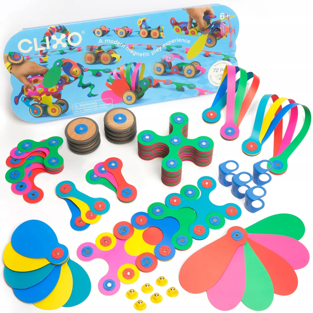 Clixo 3d magnetiniai konstravimo kaladėlės, 72 vnt.