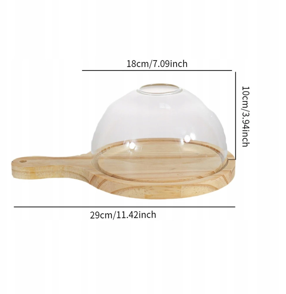 Cloche Smoking Dome Stiklinis maisto dangtis virtuvės nešiojamas dūmų skersmuo 15cm