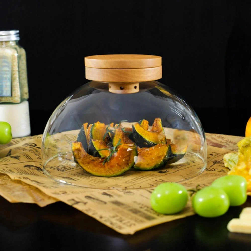 Cloche Smoking Dome Stiklinis maisto dangtis virtuvės nešiojamas dūmų skersmuo 15cm