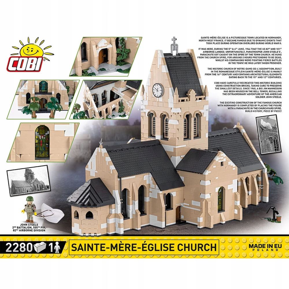 COBI-2299 blokuoja Antrojo pasaulinio karo Sainte-Mere-Eg 2280 klasės bažnyčią.