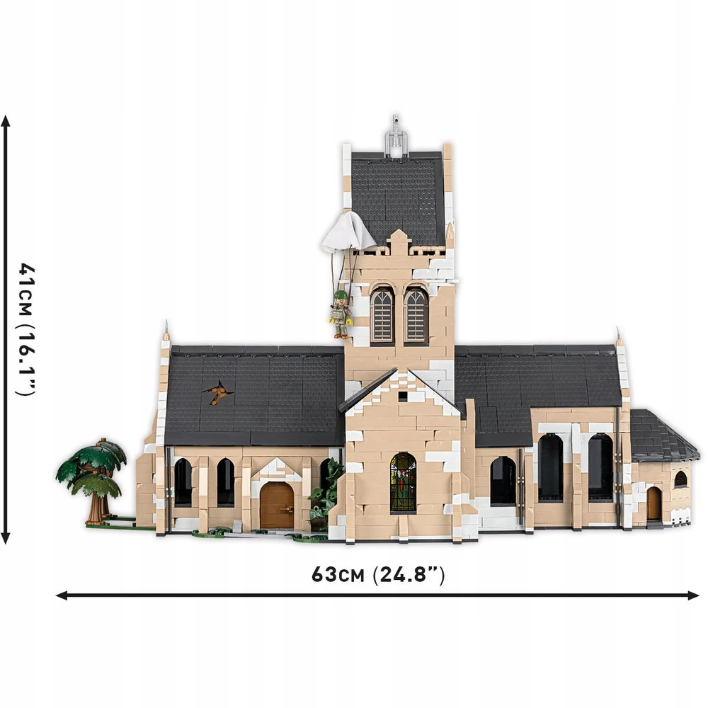 COBI-2299 blokuoja Antrojo pasaulinio karo Sainte-Mere-Eg 2280 klasės bažnyčią.