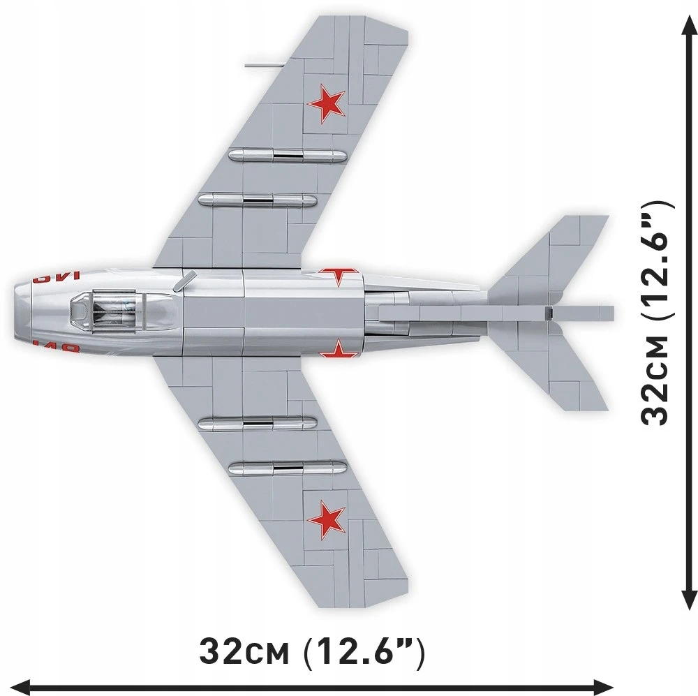 Code COBI 2416 istorinė kolekcija Korėjos karas Korėjos karo naikintuvas MIG-15 NATO KODAS "FAGOT" 504 kaladėlės
