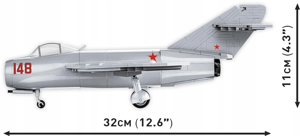 Code COBI 2416 istorinė kolekcija Korėjos karas Korėjos karo naikintuvas MIG-15 NATO KODAS "FAGOT" 504 kaladėlės