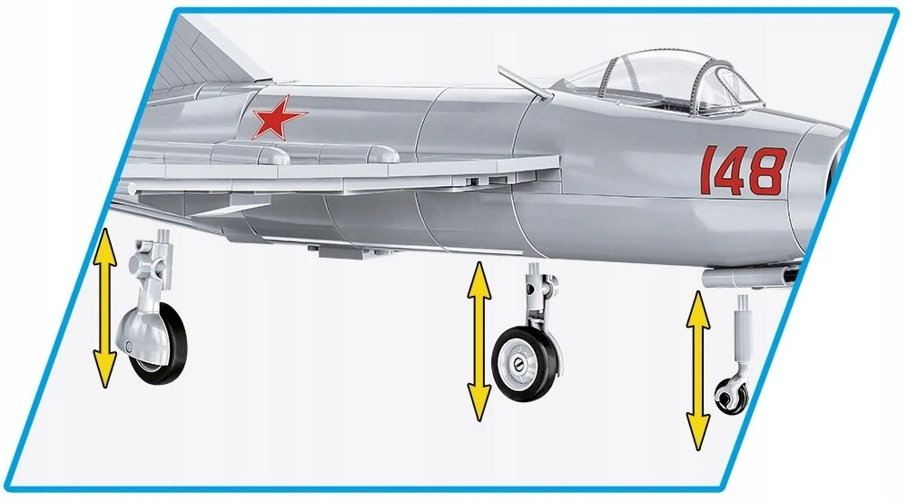 Code COBI 2416 istorinė kolekcija Korėjos karas Korėjos karo naikintuvas MIG-15 NATO KODAS "FAGOT" 504 kaladėlės