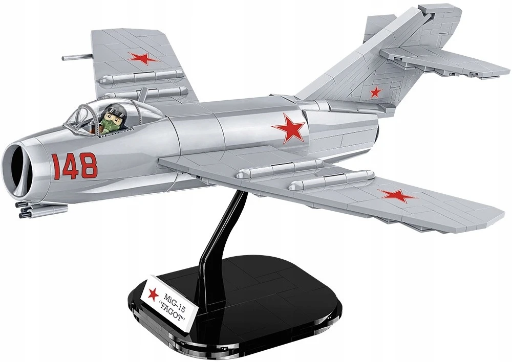 Code COBI 2416 istorinė kolekcija Korėjos karas Korėjos karo naikintuvas MIG-15 NATO KODAS "FAGOT" 504 kaladėlės