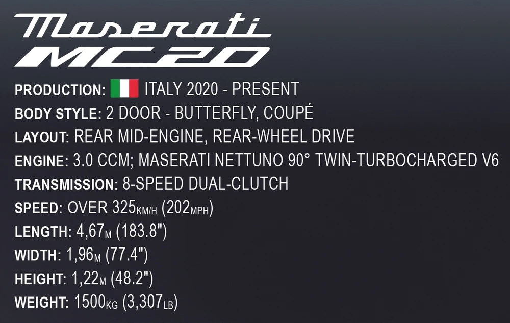 Cobi 24335 Maserati MC20 blokeliai