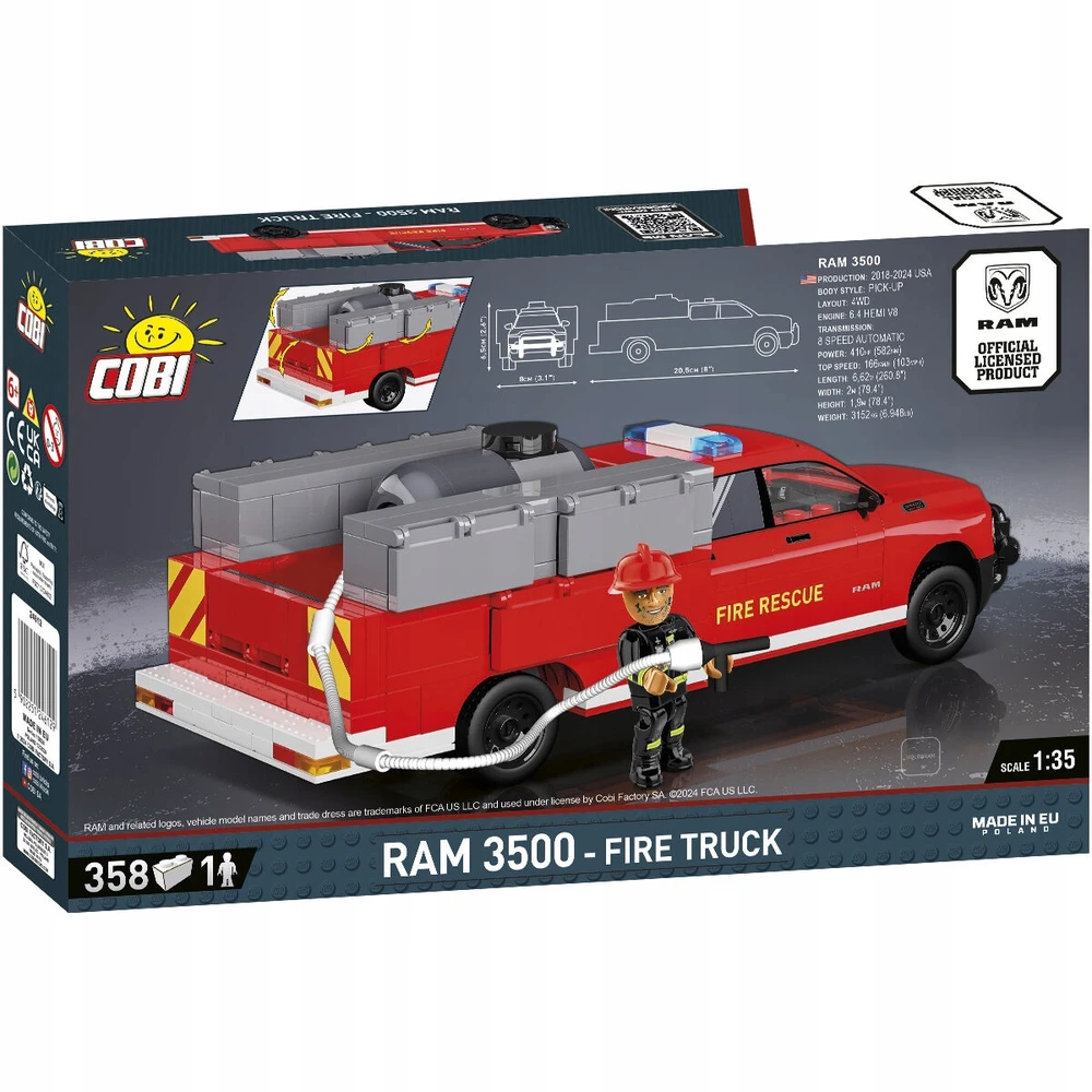 COBI-24612 RAM 3500 FIRE TRUCK 358 CLASS blokeliai.
