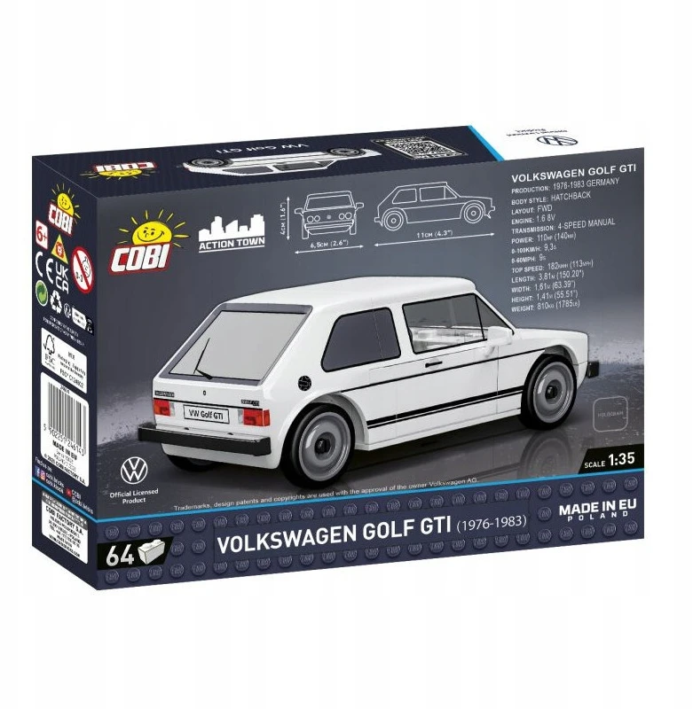 Dėlionė COBI 24614 Volkswagen Golf GTI 1976m