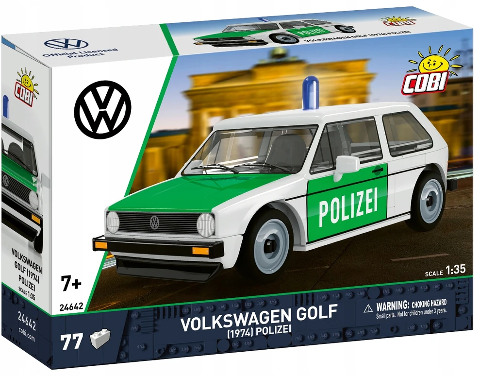 Cobi Kaladėlės Volkswagen Golf 1974 policijos modelis 1:35