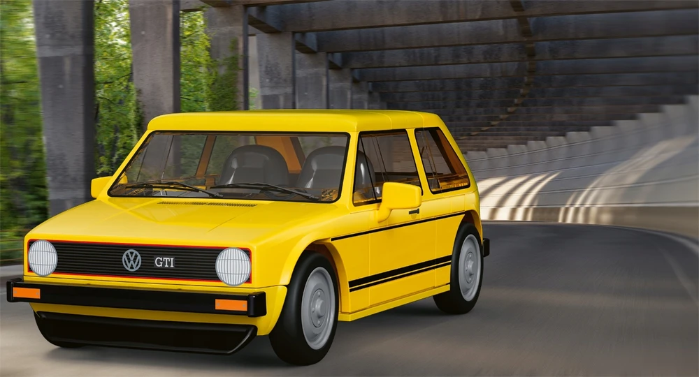 Cobi Kaladėlės Volkswagen Golf GTI geltonas modelis 1:35