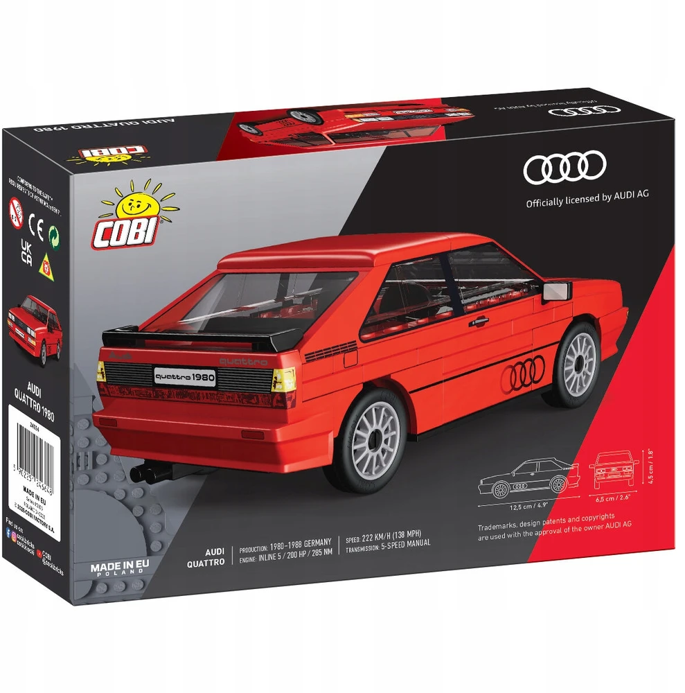 Cobi Kaladėlių rinkinys Audi Quattro 1980 raudonas 1:35