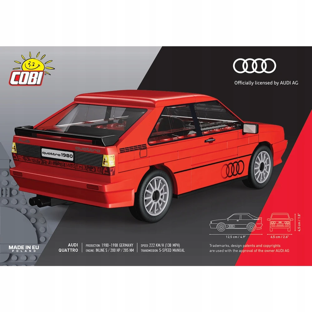 Cobi Kaladėlių rinkinys Audi Quattro 1980 raudonas 1:35
