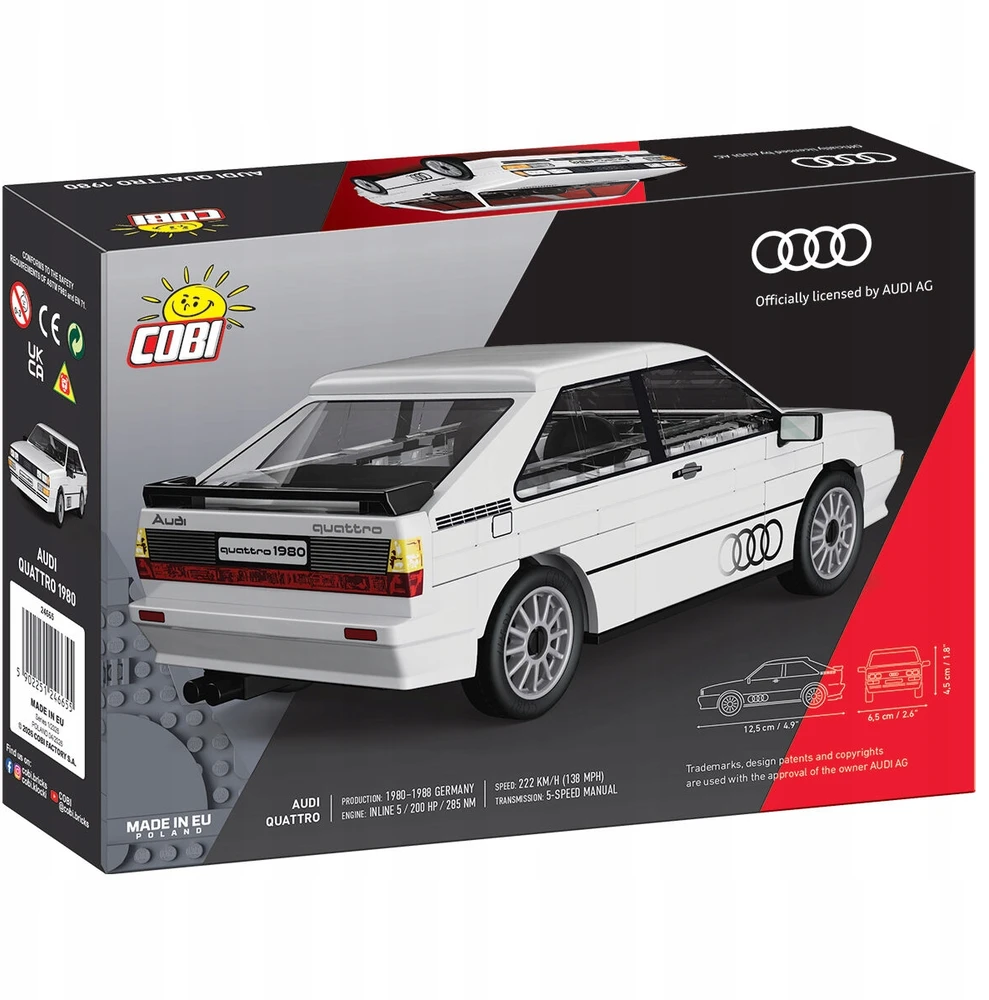 Cobi Kaladėlių rinkinys Audi Quattro 1980 baltas 1:35