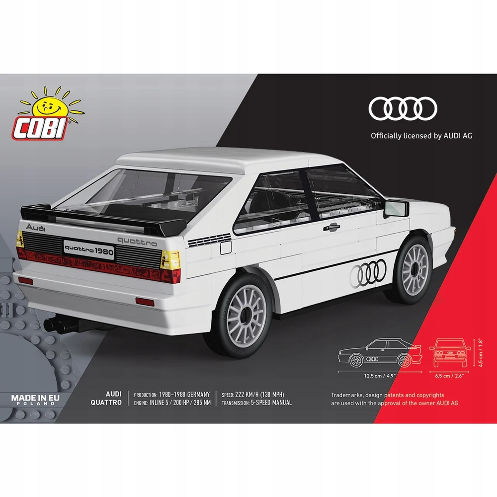 Cobi Kaladėlių rinkinys Audi Quattro 1980 baltas 1:35