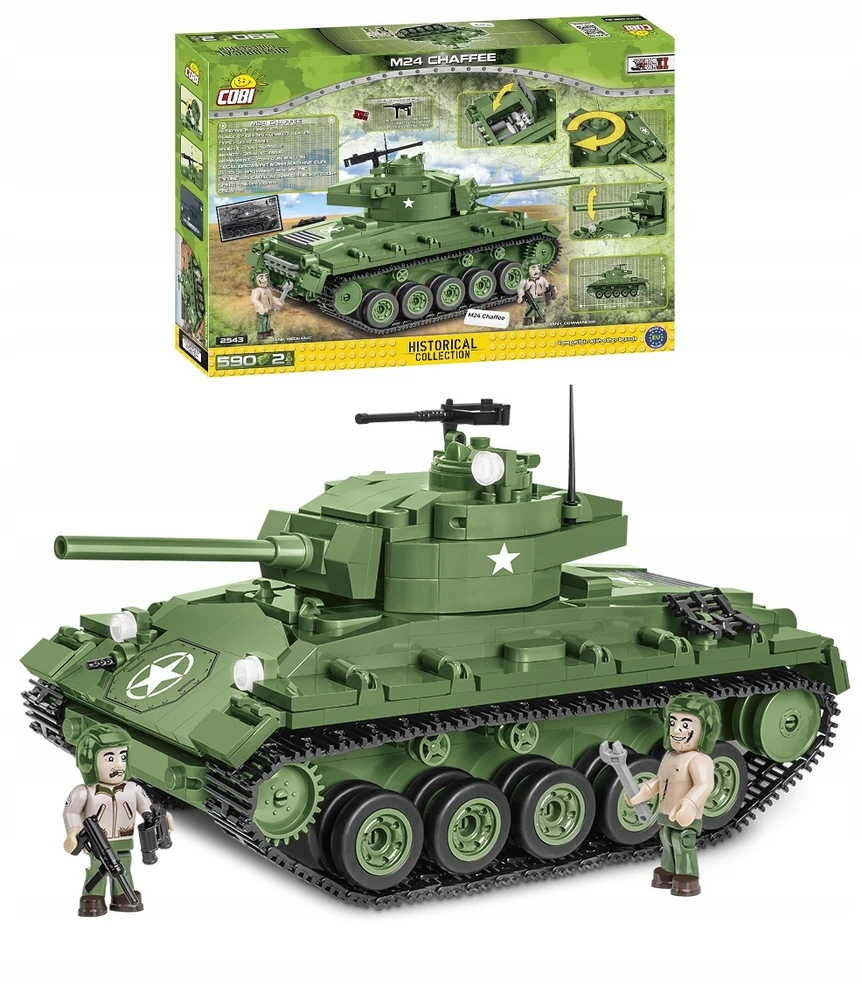 COBI M24 Chaffee tanko konstruktorius, 590 det., mastelis 1:28