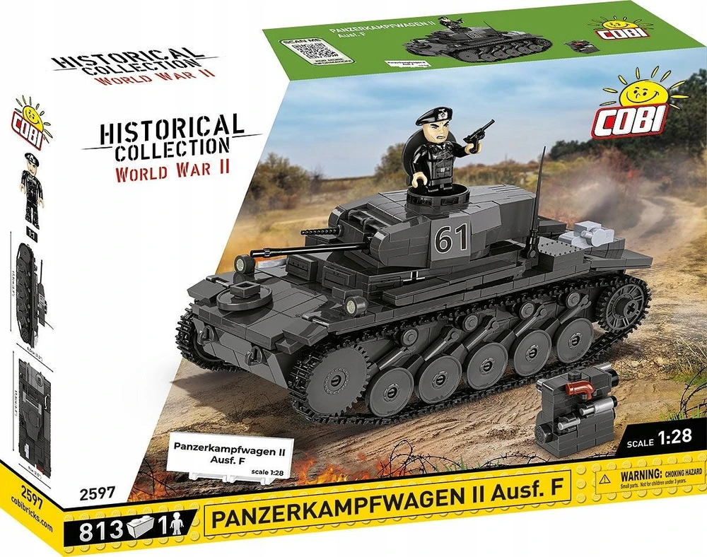 COBI 2597 blokai Panzerkampfwagen II Ausf. F Vokiečių lengvasis tankas