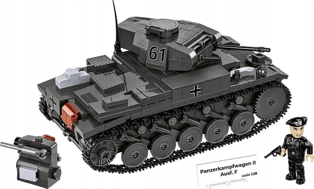 COBI 2597 blokai Panzerkampfwagen II Ausf. F Vokiečių lengvasis tankas