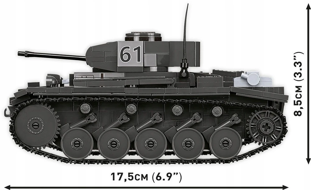 COBI 2597 blokai Panzerkampfwagen II Ausf. F Vokiečių lengvasis tankas