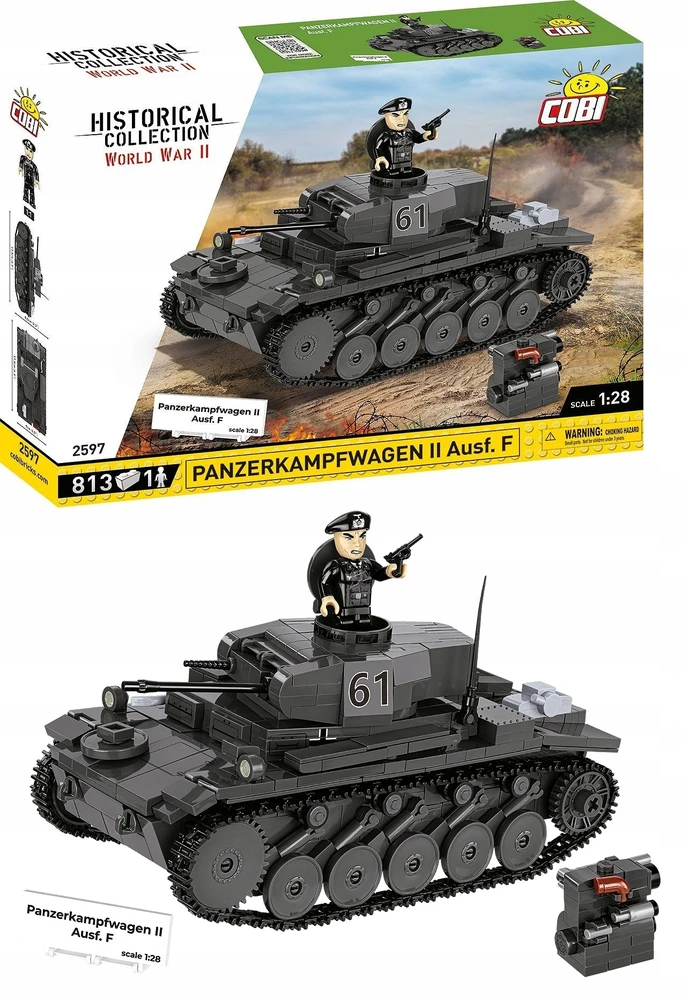 COBI 2597 blokai Panzerkampfwagen II Ausf. F Vokiečių lengvasis tankas